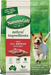 [Nature's Gift] Adult Dry Dog Food, Beef 2.5kg - 100% Complete & Balanced Nutrition, Supports Digestion, Immunity & Skin Health