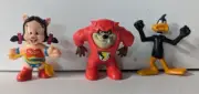 3 Vintage McDonald's Transformers Happy Meal Toys Petunia-Wonder Woman,Taz-Flash