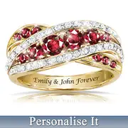 'A Dozen Rubies Of Love' Personalised Ring