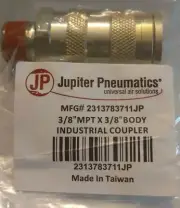 Jupiter Pneumatics Steel Industrial Coupler 3/8"MPT x3/8"Body MFG#23213783711JP