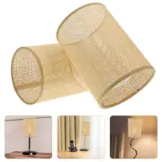 2pcs Rattan Lampshade Decorative E27/E14 Table Lamp Shades Floor Light Covers