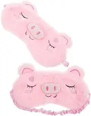 EXAOMBLE 2Pcs Plush Eye Mask for Cute Cartoon Pig Eye Cover Comfortable Sleeping Blindfold for Travel Napping and Relaxation Light Blocking for Sweet Dreams