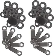 NUOBESTY 20pcs Trouser Fasteners Hook and Bar Dark Grey Hook and Eye Sew On Eye Fastener Closures for Repairing Trousers Bra Dress Sewing DIY Crafting Dark Grey