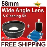 58mm .45x Wide Angle HD SLR Lens + 3pc Lens Cleaning Kit for Canon Nikon Cameras