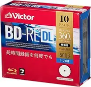 Victor BD-RE DL VBE260NP10J1 Repeated Recording (2 Layers per Side, 1-2x Speed, 10 Sheets)