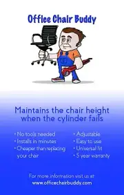 Office Chair Buddy - Fix Your Sinking Office Chair in Minutes - No Tools Needed