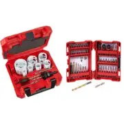 Milwaukee Carbide Hole Saw Set w/ Impact Duty Driver Steel Bit Set (62-Piece)