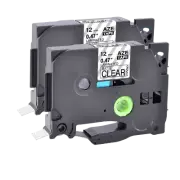 2PK TZ-M31 TZe-M31 Black on Matte Clear Label Tape for Brother P-Touch 12mm 1/2"