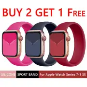 For Apple Watch iWatch Ultra 8 7 6 5 4 SE Solo Loop Silicone Strap 38-49mm Band