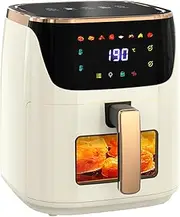 [ADVWIN] 8L Digital XXL Air Fryer, Oil-Less Air Fryer, 8 Presets Healthy Electric Cooker LED Touch Digital Screen Kitchen Oven | Nonstick Beige | Electronic Recipe