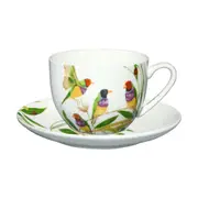 Maxwell & Williams Eloise Short Lyric Cup & Saucer 240ml - Gouldian Finch