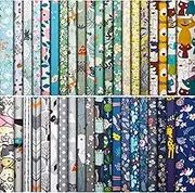 40 Pcs 10 x 10 Inches Cotton Fabric Bundle Squares Precut Fabric Squares Multi Color Floral Fat Squares Sheets for DIY Craft Quilting Sewing(Classic Patterns)
