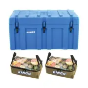 Adventure Kings 156L Storage Box + 2x Clear Top Canvas Bag Storage Organisation