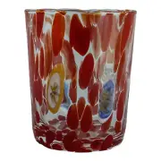Murano Glass Drinking Art Glass Tumbler Red Multi Millefiori