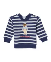 Polo Bear-print striped sweatshirt US6M,US18M,US9M,US3M Blue