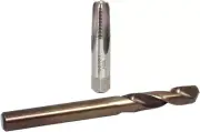 Glowshift 1/8-27 NPT Drill & Tap Kit - 1/8" Carbon Steel Tap & R High Speed Stee