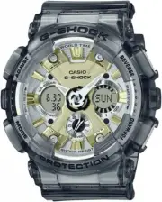 New Casio G-Shock GMAS120GS-8A Clear Black Analog-Digital Limited Watch