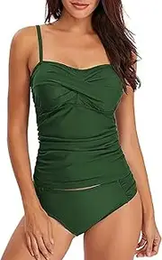 [Generic] Tankini Swimsuits for Women Plus Size Swimwear Tummy Control Two Piece Bathing Suits