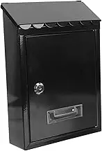 POPETPOP Classic Lockable Wall Mounted Letter Box Vintage Metal Mailbox for Outdoor Use Durable Design European Style Suggestion Box for Home Decor