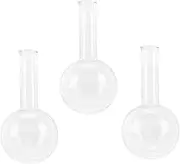 CIYODO Flat Bottom Glass Round Flasks 3pc Flask Set 250ml Material for School Lab Experiments Compact and Light Weight