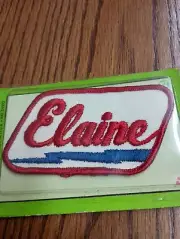 Elaine Red White Blue Vintage Name Patch (Cursive Letters) NOS