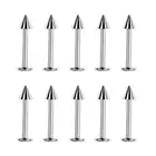 4x10Pcs Stainless Steel Labret Lip Stud Piercing Chip Bars