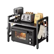 Microwave Oven Rack,Microwave standm,Adjustable Shelf with Hooks,100lb Capaci...