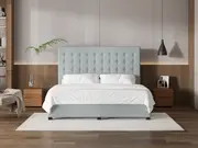 My Style Buttoned Headboard & Standard Base - Super King / Duckegg / Drawer Base
