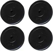 Weight Plates 4 pcs 20 kg Set - Concrete Plates with Plastic Covering, 25 cm Diameter, 26.5 mm Hole - Ideal for Adjustable Weight Set & Home Gym Equipment