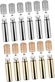 BIUDECO Roll Perfume Bottles Pcs Cap Essential Oil Bottle Refillable Glass Subpackage