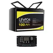 12V 100Ah LiFePO4 Battery + 20A Solar Charge Controller PWM