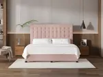 My Style Buttoned Headboard & Gas Lift Base - King / Rosewater / Drawer Base