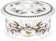 Portmeirion Botanic Garden 3pt Casserole Dish with Cover | Sweet Pea Motif | Porcelain | Chip-Resistant Glaze | Dishwasher, Microwave, Freezer, and Oven Safe