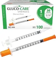 1 ml/cc Syringes 30G x 5/16’’ (8mm), Orange Cap, 100/box