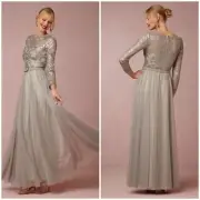 Tadashi Shoji Lucille Long Sleeve Sequin Gown Size 12 NWT