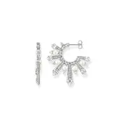 Hoop earrings with winter sun rays silver