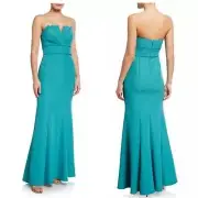 AIDAN MATTOX Strapless Mermaid Dress in Spring Green 2 NWT