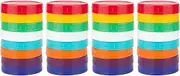 32 Pack Plastic Jar Lids - Colored Jar Caps 100% Compatible for Kerr Wide Jars (Wide Mouth)