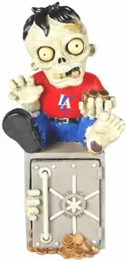 FOCO NBA Los Angeles Clippers Resin Zombie Bank