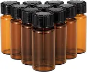10ml Amber Glass Bottles for Essential Oils, Chemistry Lab Chemicals, Colognes & Perfumes (10 Pieces)