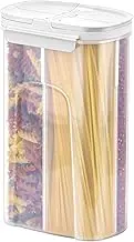 Poeland Storage Jars Canisters with Built-in partition / 4 compartments for Spaghetti Pasta Noodles Cereal - White