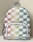 New Michael Kors Jaycee Medium Zip Pocket Backpack Pride Optic White / Dust bag