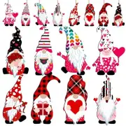 40 Pieces Valentine's Day Wooden Gnome Ornaments Valentine Gnome Ornament Elf...