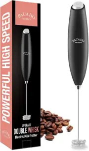 Powerful Milk Frother Handheld Electric Foam Maker Double Whisk Coffee Latte