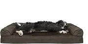 Furhaven Pet Dog Bed | Cooling Gel Memory Foam Orthopedic Ultra Plush Sofa-Style Couch Pet Bed for Dogs & Cats, Espresso, Large