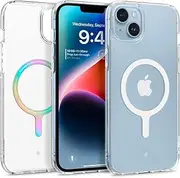 SPIGEN Caseology Capella Mag Case Designed for Apple iPhone 14 (2022)(6.1-inch) MagSafe Slim Clear Cover - Clear White