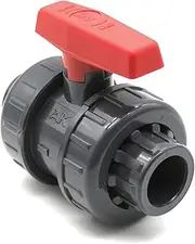 DOJA Barcelona PVC ball valve 40, shut-off valve with adhesive connection, diameter 40 mm x PN 10, ball valve made of PVC, for pipe emptyers, valve for barrel, swimming pool, PVC pipe, backstop water.