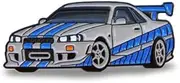 [SR1 Performance] Paul Walker's Skyline R34 GTR V-Spec Enamel Pin - Fast and Furious GT-R JDM Style Lapel Pin - For Hats, Bags, Backpacks & Shirts, Enamel Pin, enamel pin