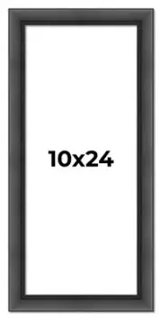 10x24 Contemporary Black Wood Frame UV Acrylic and Acid Free Foam Board