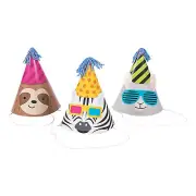 Party Animal Cone Party Hats, Party Supplies, 12 Pieces